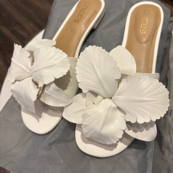 Chico's White Sandal Size 8 - Picture 2 of 7